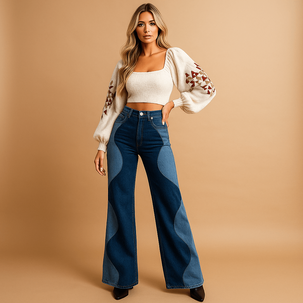 Retro Chic Flare Bukser | Vintage Inspireret Design | Perfekt Silhuet | Komfort og Stil | Kvinder