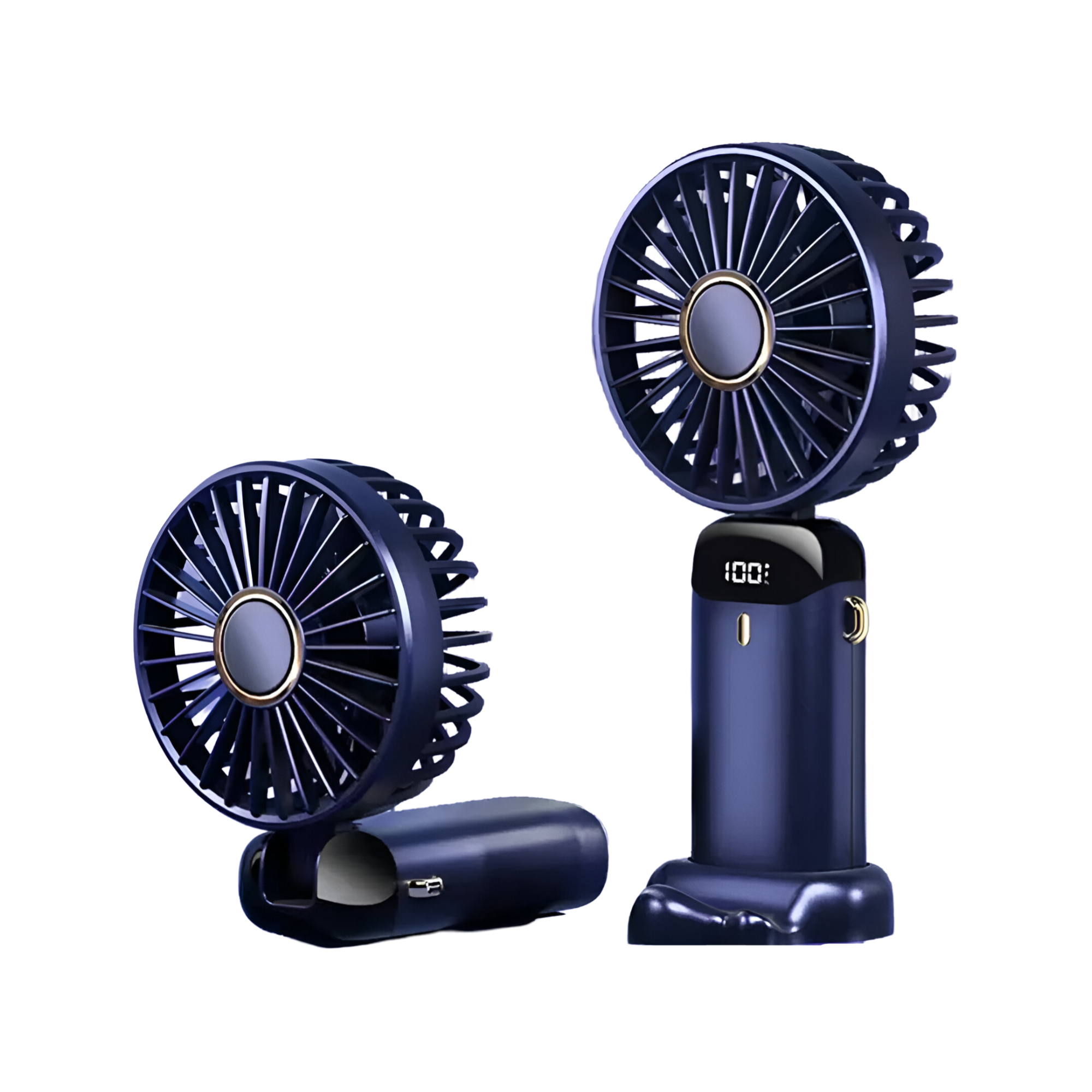 Mini bærbar ventilator | Genopladelig med Type-C | 5 hastigheder | 5000mAh batteri | Tyst og justerbar | LED-skærm | Perfekt til hjem, kontor og rejser | Kompakt og kraftfuld | Flere farver tilgængelige