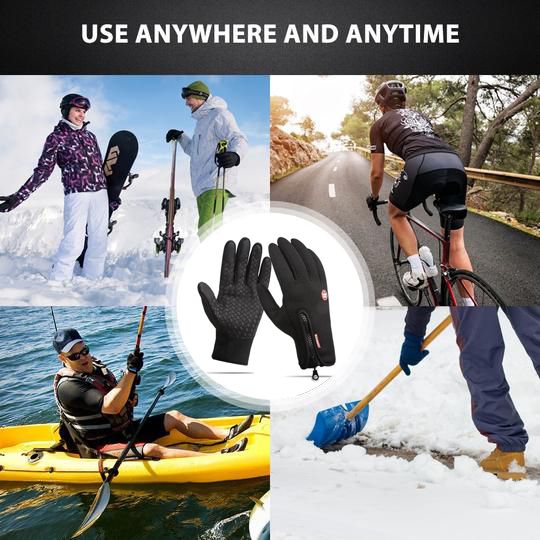 FrostGuard Winterhandschuhe | Wasserdichte Neoprenhandschuhe mit Fleecefutter | Touchscreen-kompatibel | Kaltes Wetter | Radfahren, Laufen, Fahren