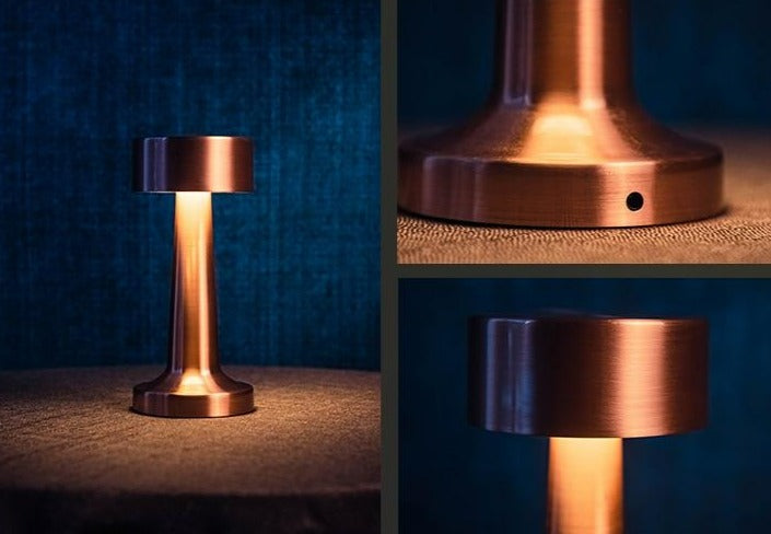 LED | Bezprzewodowa lampa stołowa | Zasilana bateryjnie | Odporny na korozję stop aluminium | Do 25 godzin świecenia | Antypoślizgowa podstawa