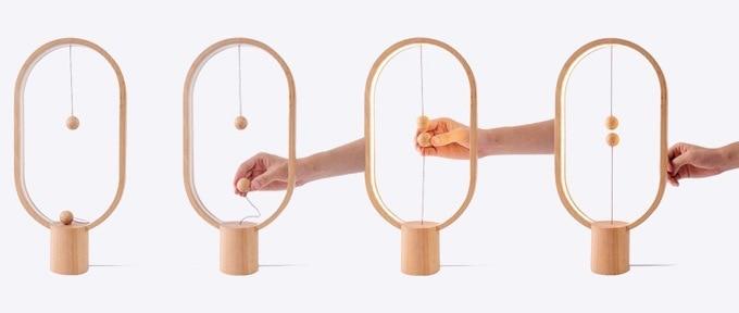 Éclairage de table LED magnétique flottant | Noir | Aluminium & plastique ABS | Design futuriste | 40x20 cm | Économe en énergie | Intérieur moderne