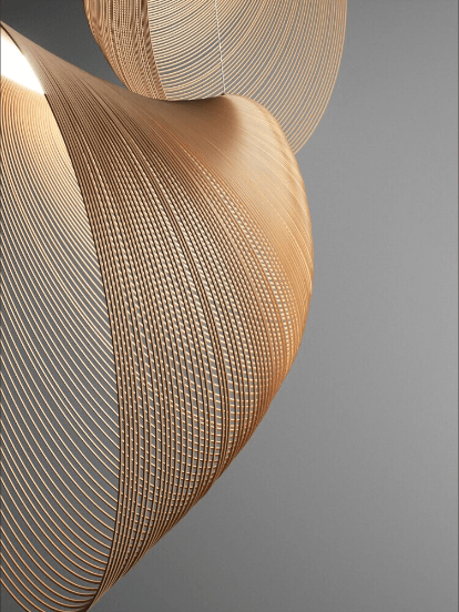 LED Loftlampe | Naturligt Træ Design | Birketræ & Hamp Materiale | Varmt Lys | Rustik & Minimalistisk Stil | Ideel til Stue & Spisestue | Stilfuld Tilføjelse til Naturligt Inspirerede Rum