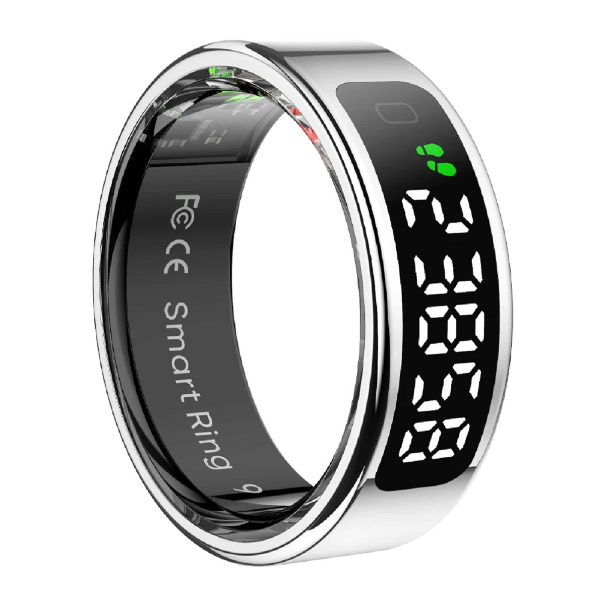 Smart ring med LED-touchskærm | Trådløs Bluetooth | Puls, søvn, stress | IP68/5ATM vandtæt | Kompatibel med Android og iOS | Geststyringfunktioner | Stilfulde farver: Sølv, Guld, Sort | Batteritid op til 5 dage