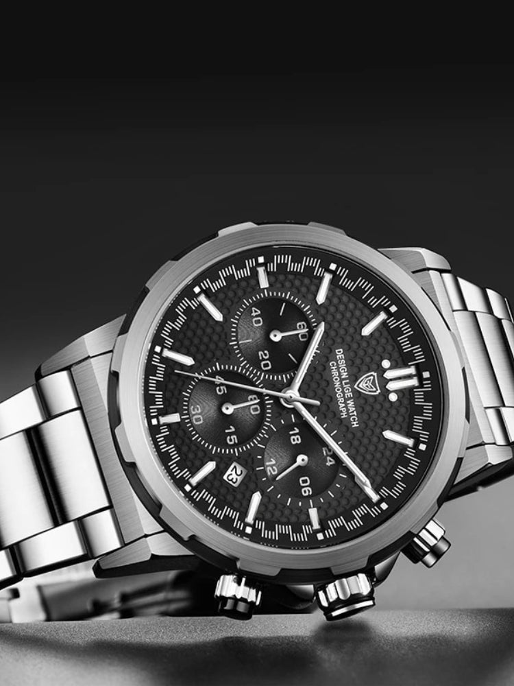 Elegant Herreur i Rustfrit Stål | Justerbar Rem | Moderne Smartwatch med Flere Funktioner | Sølv, Sort eller Stilsikker Variant