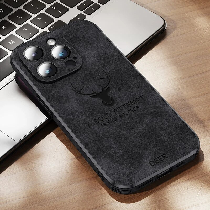 Læderetui til iPhone | Stilrent Design | Stødsikker Beskyttelse | Høj Kvalitet | Tilpasset Pasform | Fås i Flere Farver | Let og Slankt design | Stilfuldt Cover