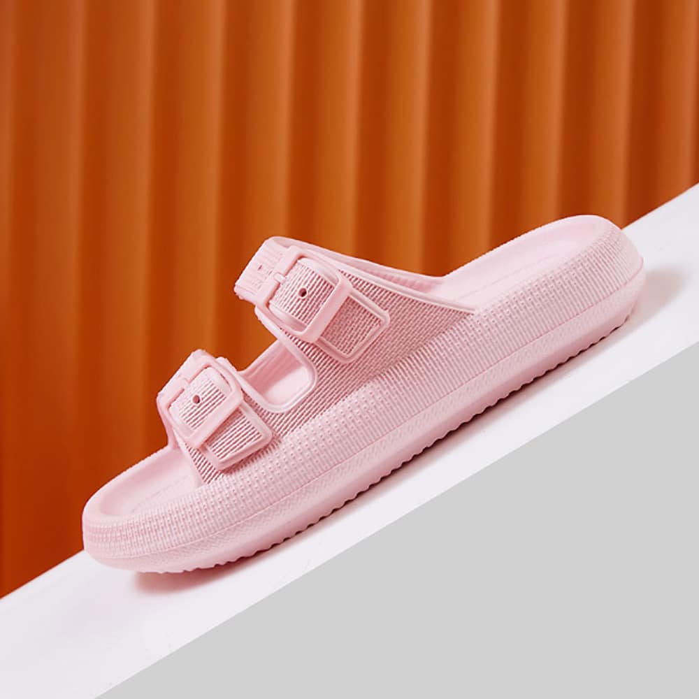 Slippers / Tøfler m/Spænde - Bløde & Skridsikre i flere flotte farver (kendt som Happy Flops)