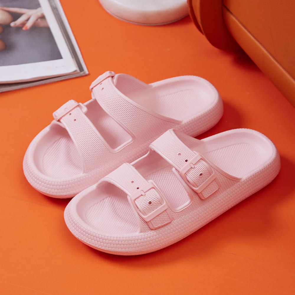 Slippers / Tøfler m/Spænde - Bløde & Skridsikre i flere flotte farver (kendt som Happy Flops)