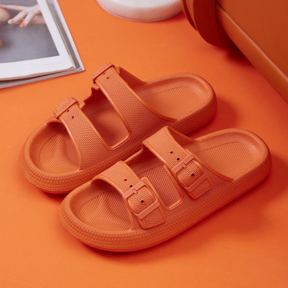 Slippers / Tøfler m/Spænde - Bløde & Skridsikre i flere flotte farver (kendt som Happy Flops)