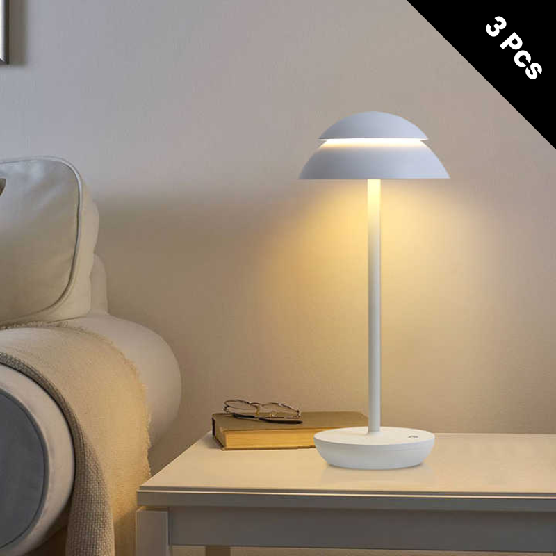 IllumiTouch | Trådlös bordslampa | Uppladdningsbar | Dimbar LED | Modern design | 3000K varmvit | 15x34 cm | ABS-fibermetall | Lång batteritid | Perfekt för hemmet, kontoret och utomhusbruk | Vattentät