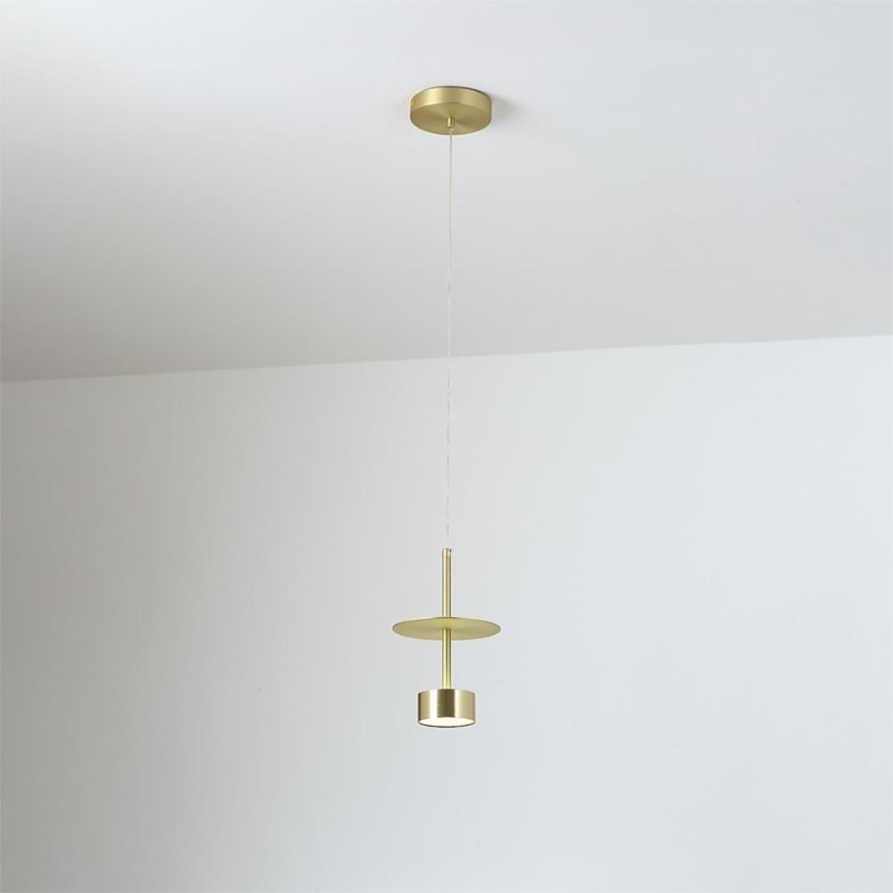 Guldfarvet | LED loftslampe | til køkkenø | Moderne industrielt design | Justerbar højde | 1 lampe | Integreret LED | Metalfinish | Chic og moderne