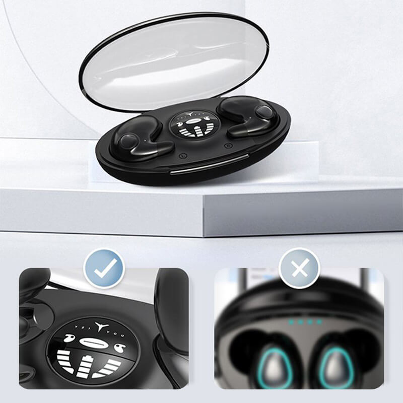 Osynlige Trådløse Earbuds | Bluetooth 5.0 | In-ear Hovedtelefoner | IPX5 Vandtæt | Komfort til Søvn