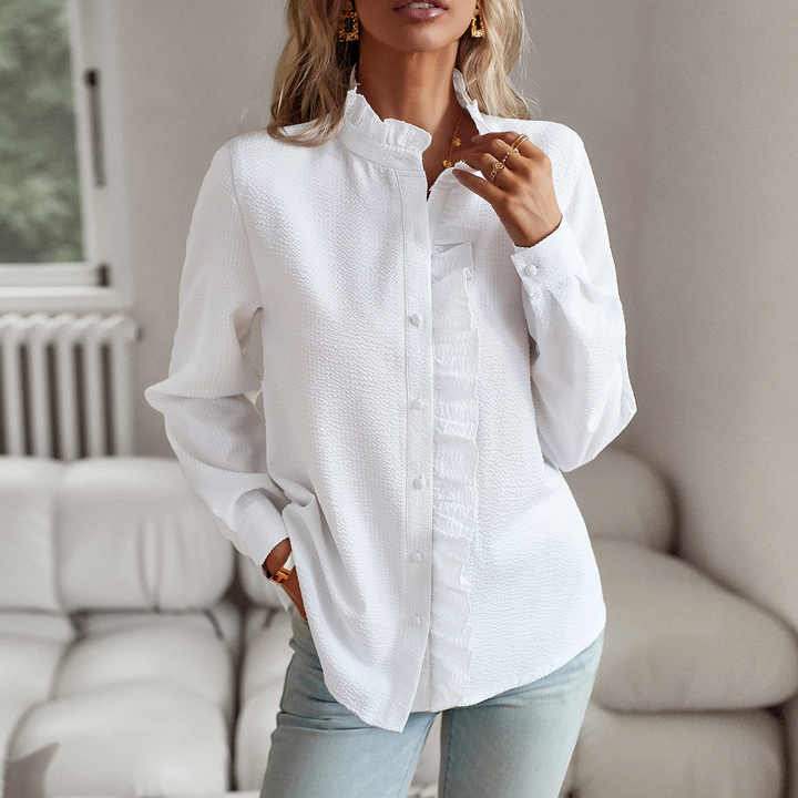 Damebluse med flæser