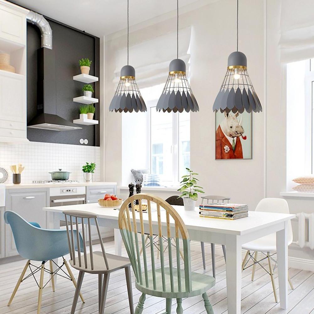 Industrielt Geometrisk Hængelampe | Moderne Design | Metal | Justerbar Kædelængde | 1-Lyspære | E26/E27 Fitting | 60W | Lakeret Finish | Passer til