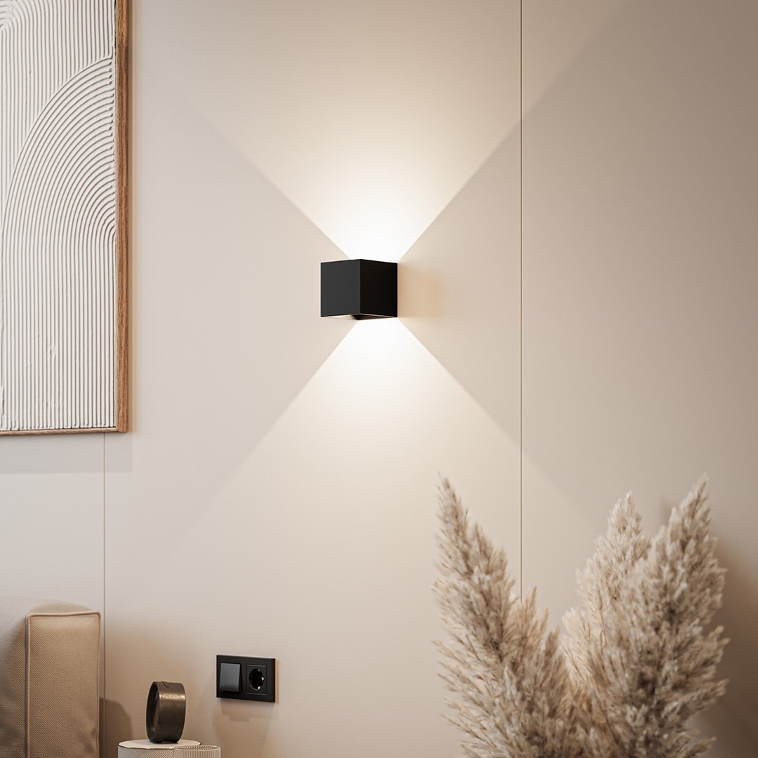 LumenGuard | Lampe Murale LED Résistante aux Intempéries Noire | Usage Intérieur et Extérieur | Design Moderne | Aluminium | IP65 | Économe en