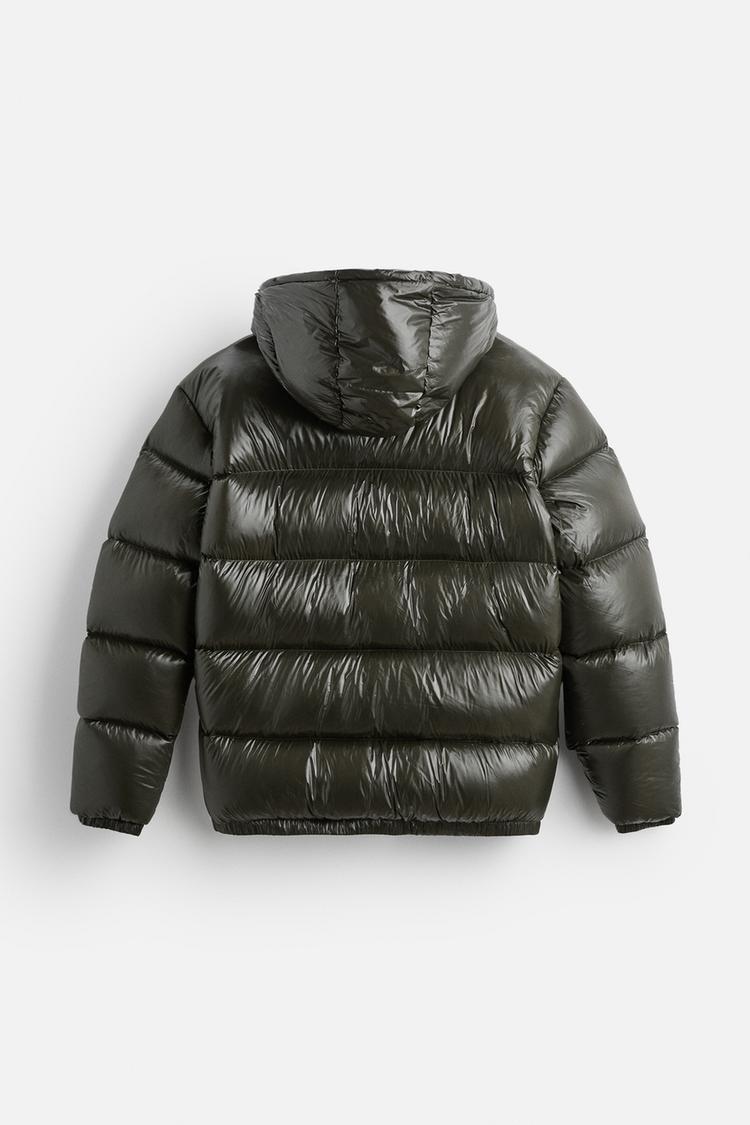 Vandtæt Pufferjakke Herre | Grå andedun | Genanvendt Polyamid | Justerbar Hætte & Krave | Elastiske Manchetter | Trendy & Funktionel | Str. XS-XXL