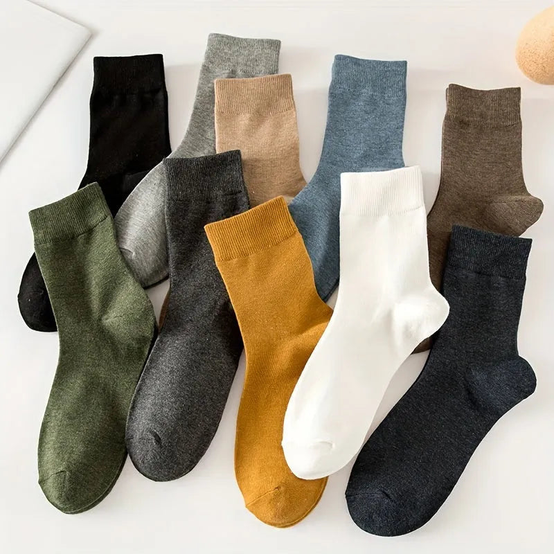 Klassiske Trendy Herresokker | Åndbare Farverige Strømper | Perfekte til Hver Sæson | Høj Kvalitet Bomuld Polyester Mix | Alsidigt Design til Hverdags- og Formelle Lejligheder | Fås i Flere Farver
