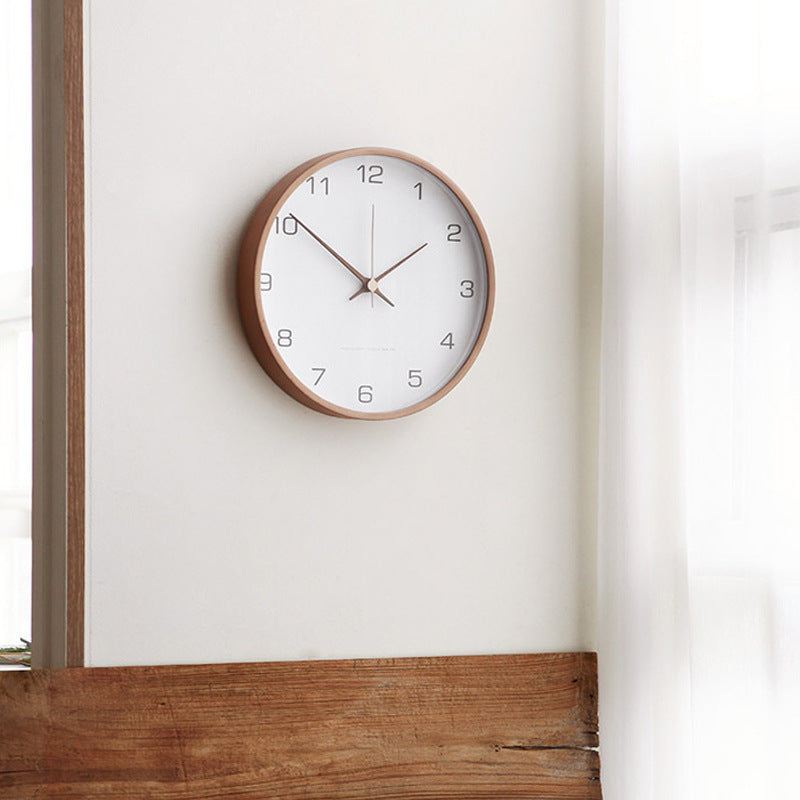 TimberTime Vægur i Ægte Træ | Minimalistisk Design | Moderne Kvarts Urværk | Nordisk Stil | Perfekt til Stue, Kontor, Soveværelse | To Stilfulde Farver Grå og Hvid | Nøjagtig Tidtagning | Let Montering