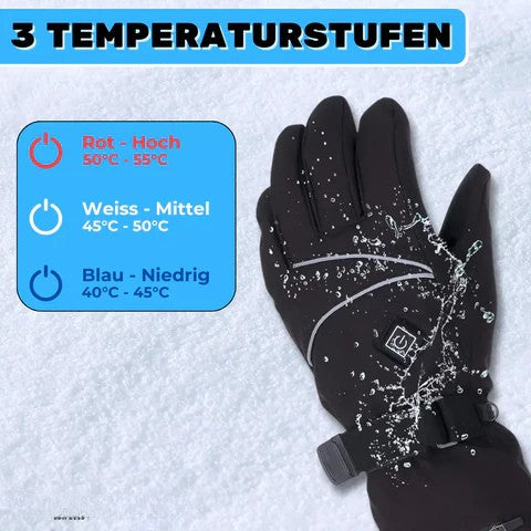 HEATGRIP Vinterhandsker | Anti-slip | Vandtætte og vindtætte | Touchscreen kompatibel | Justérbar temperatur | HikeHub