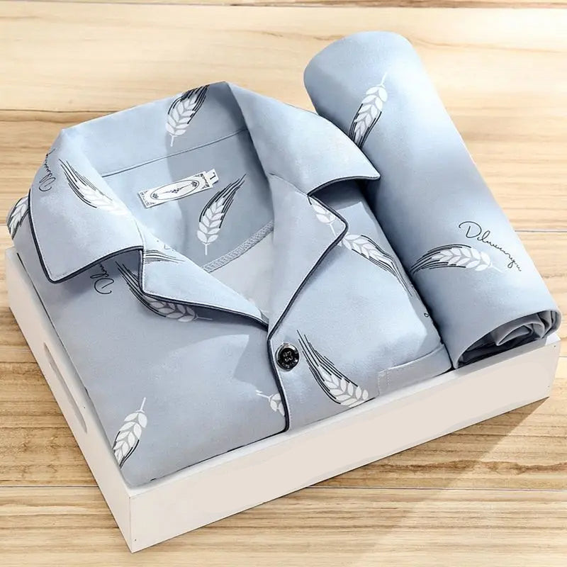 David | Blød Silkeblød Pyjamas til Mænd | Klassisk Skjorte Design | Åndbart og Komfortabelt Stof