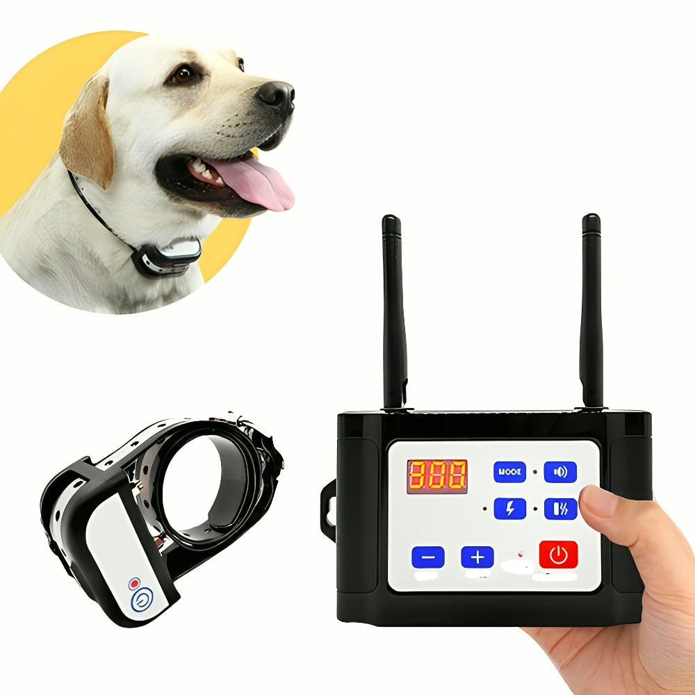 Trådløst Hundehegn med Træningshalsbånd | Dyrevenlig BIP & Vibration | Genopladelig & Vandtæt Design | Til Store Græsplæner & Udendørs Brug