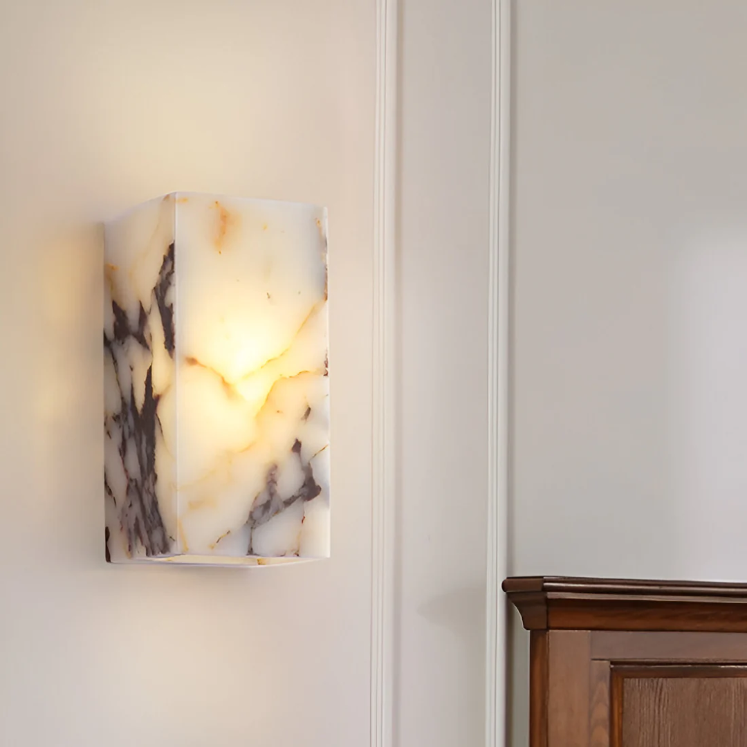 Marmo Luce | Luxe Wandlamp van steen – Marmerstructuur