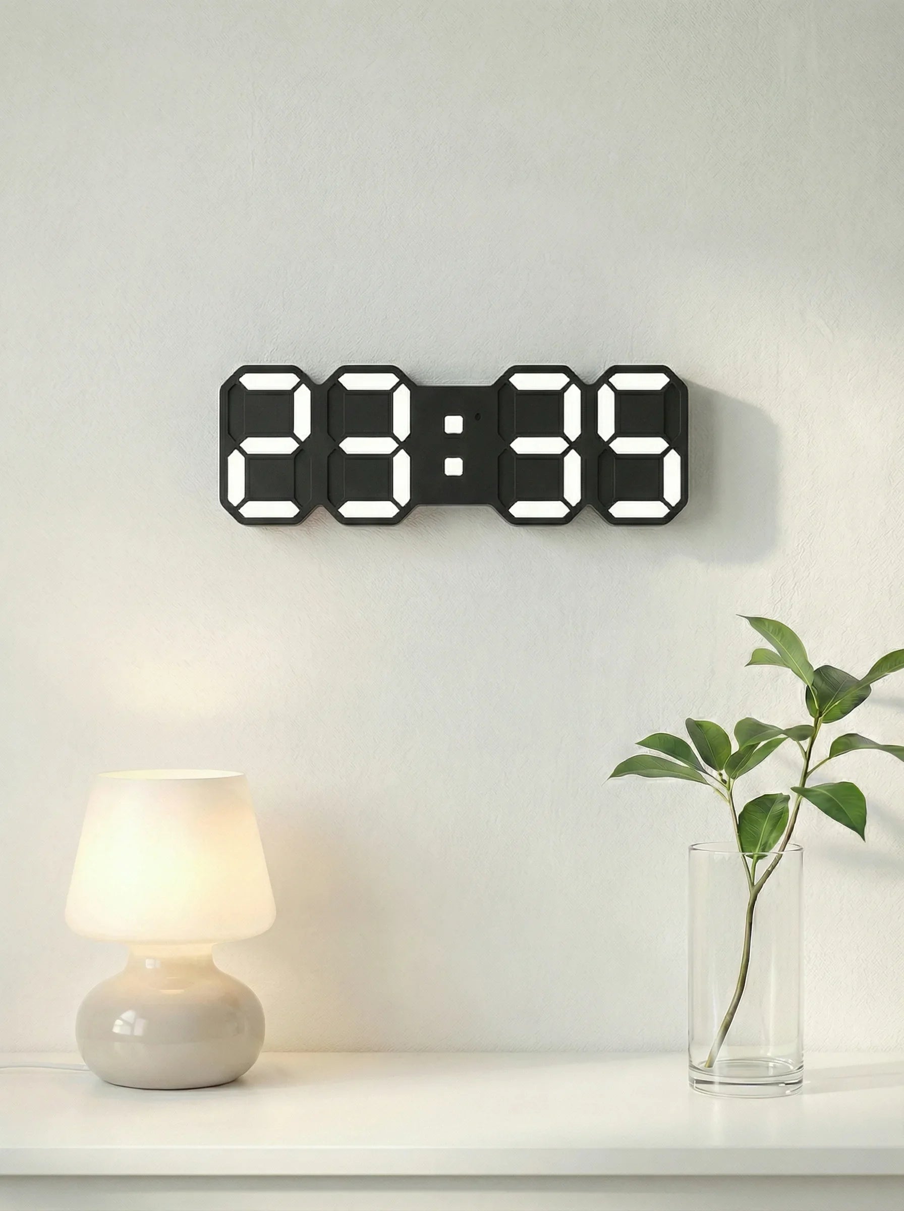 Zegar ścienny LED | Cyfrowy wyświetlacz do domu i biura | Nowoczesny design do sprawdzania czasu | Łatwa czytelność | Idealny do miejsc o słabym oświetleniu