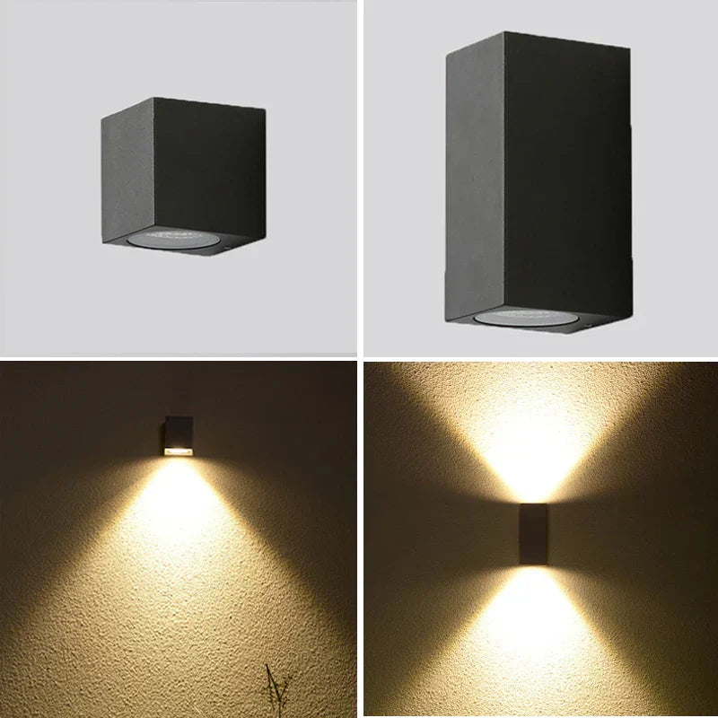 Hemellicht LED | Væglampe Udendørs | IP65 Vandtæt | Aluminiumshus | Energibesparende | Moderne Design | 110-240V | Havelampe | Terrassebelysning | 3W/6W | Atmosfærisk Lys | Sort