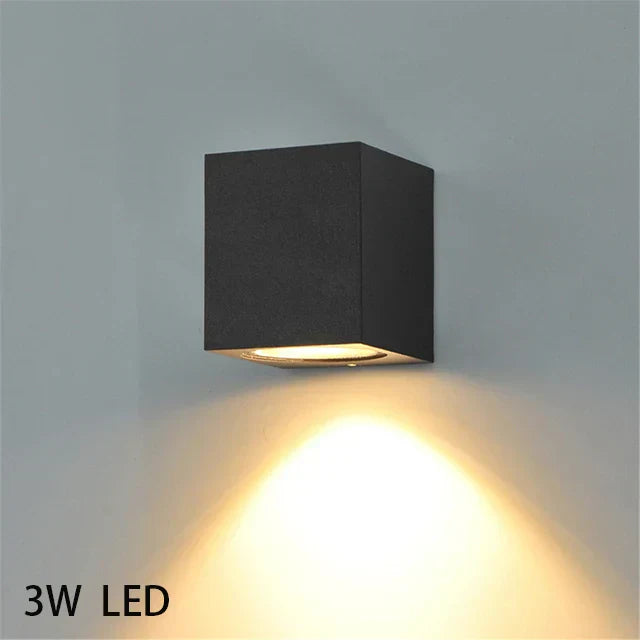 Hemellicht LED | Væglampe Udendørs | IP65 Vandtæt | Aluminiumshus | Energibesparende | Moderne Design | 110-240V | Havelampe | Terrassebelysning | 3W/6W | Atmosfærisk Lys | Sort