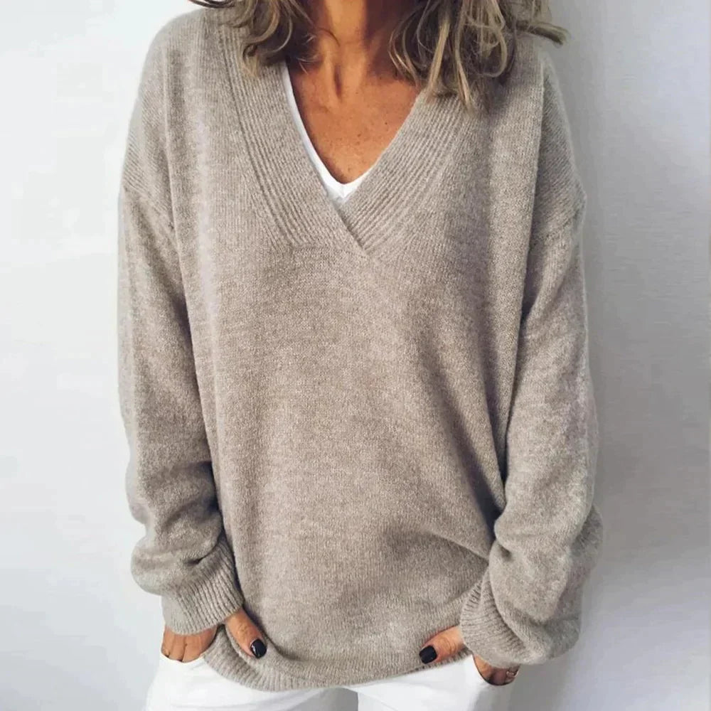 Lauren Kashmir Sweater til Kvinder | Elegance og Komfort i Ren Kashmir | Tidløs Pasform | Perfekt til Lag-På-Lag