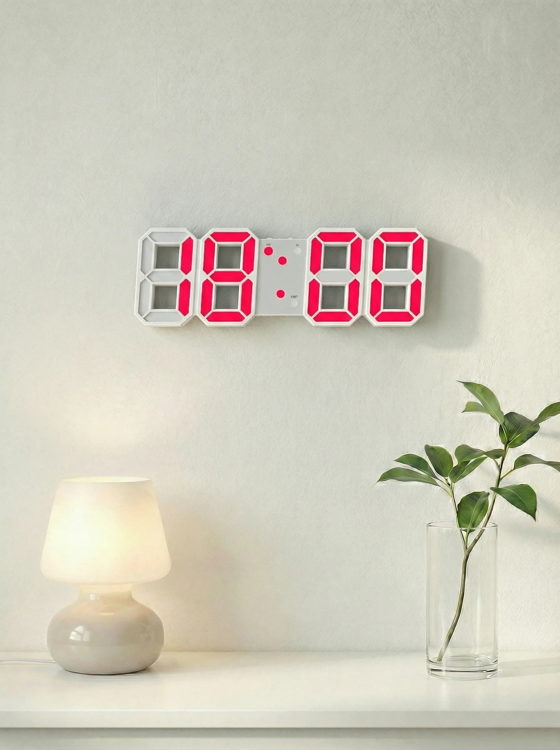 Zegar ścienny LED | Cyfrowy wyświetlacz do domu i biura | Nowoczesny design do sprawdzania czasu | Łatwa czytelność | Idealny do miejsc o słabym oświetleniu