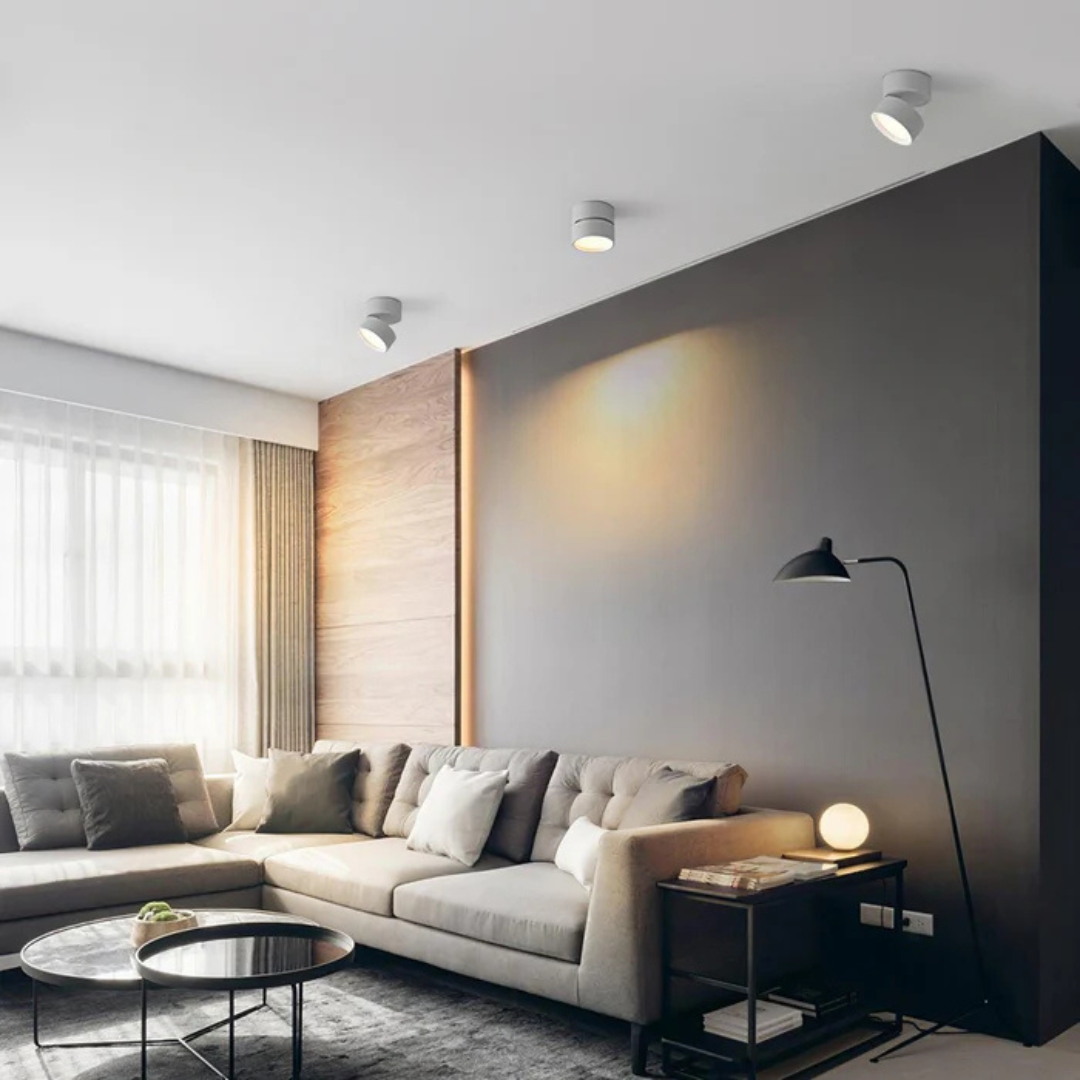 Moderne LED-Wandleuchte | Verstellbarer Kopf | Rundes Design | Für Wohnzimmer, Schlafzimmer & Flur | Minimalistisches Design | Integrierte LED-Lichtquelle