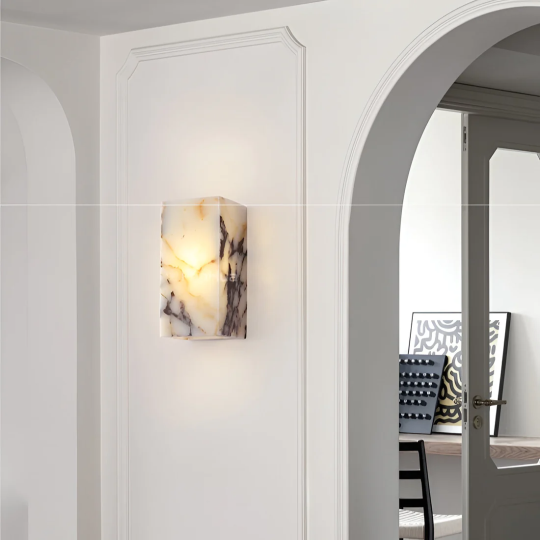 Marmo Luce | Luxe Wandlamp van steen – Marmerstructuur