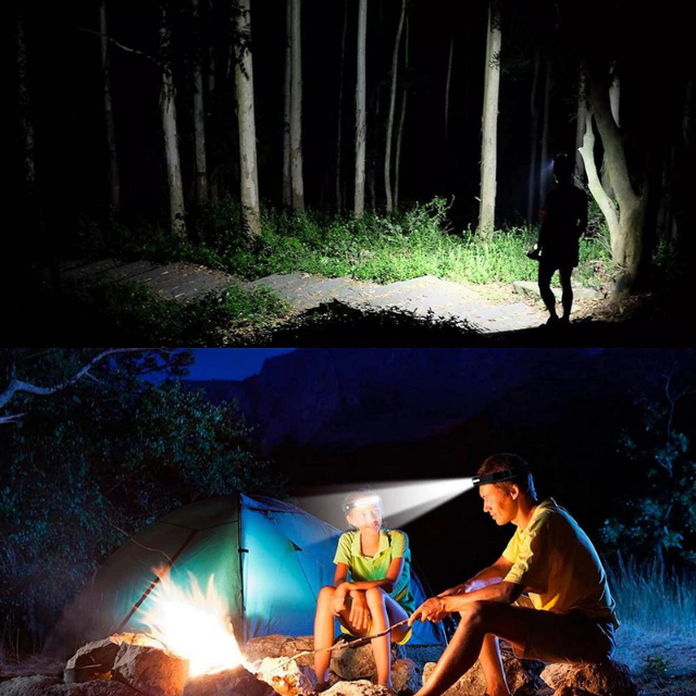 Emiyo | Opladelig LED Hovedlygte | Vandtæt | 230° Belysning | USB-C | 5 Lysindstillinger | CE-certificeret