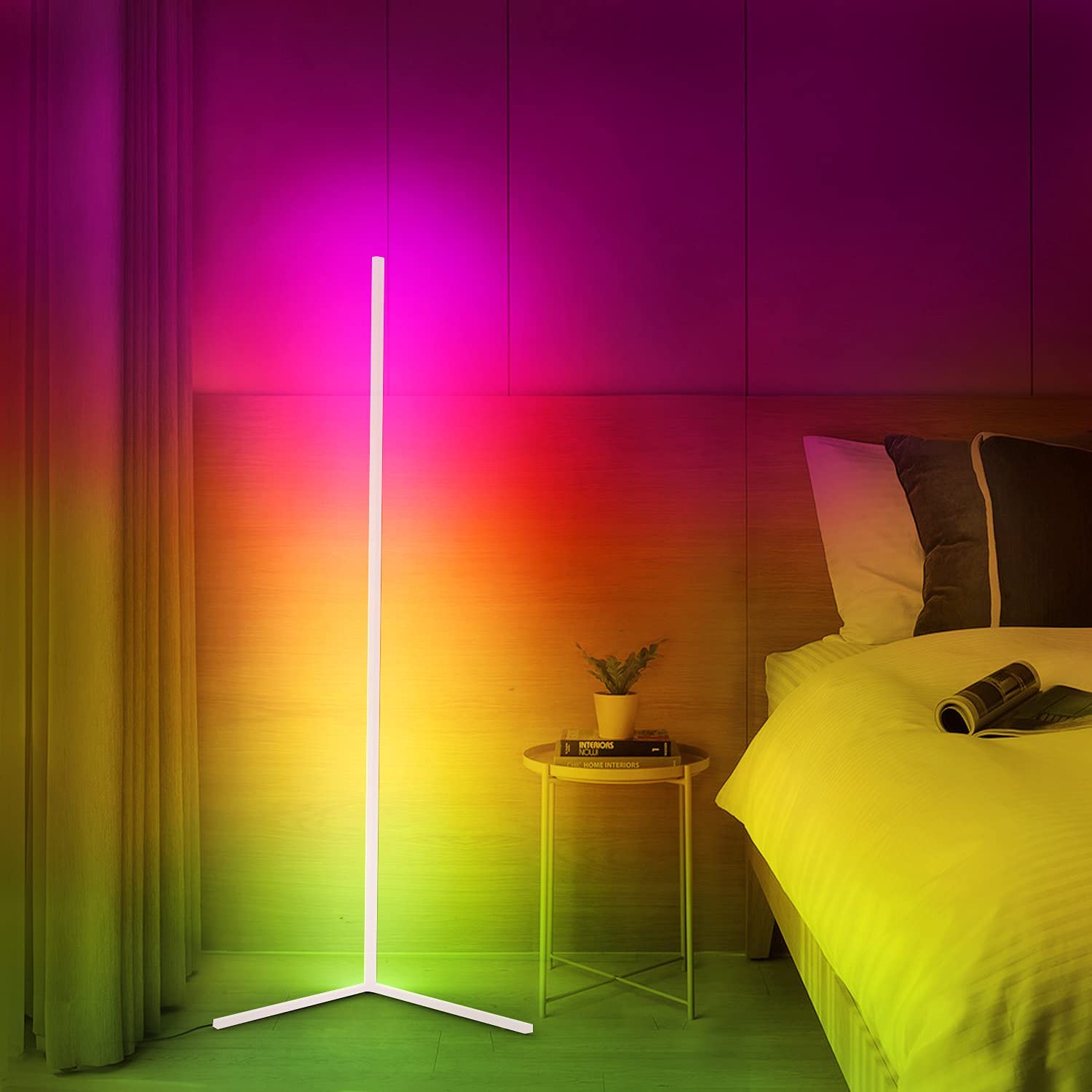 LED Corner Floor Lamp | Modern Lighting for Living Room, Bedroom, Office | Built-in LED