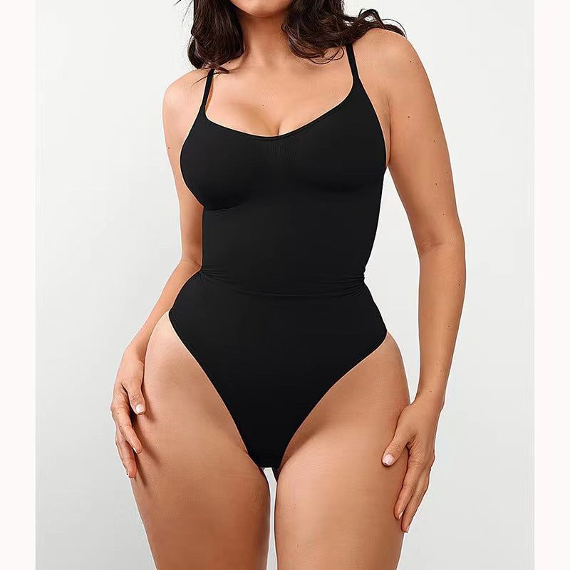 JUNA Bodyshaper V2 | Høj Talje | Meshpaneler | Justerbare Stropper | Mavekontrol | Komfortabel Nylon-Blend | Usynlig Under Tøj | Formende og Glattende | Elegant Timeglasdesign | Kvinders Bodysuit