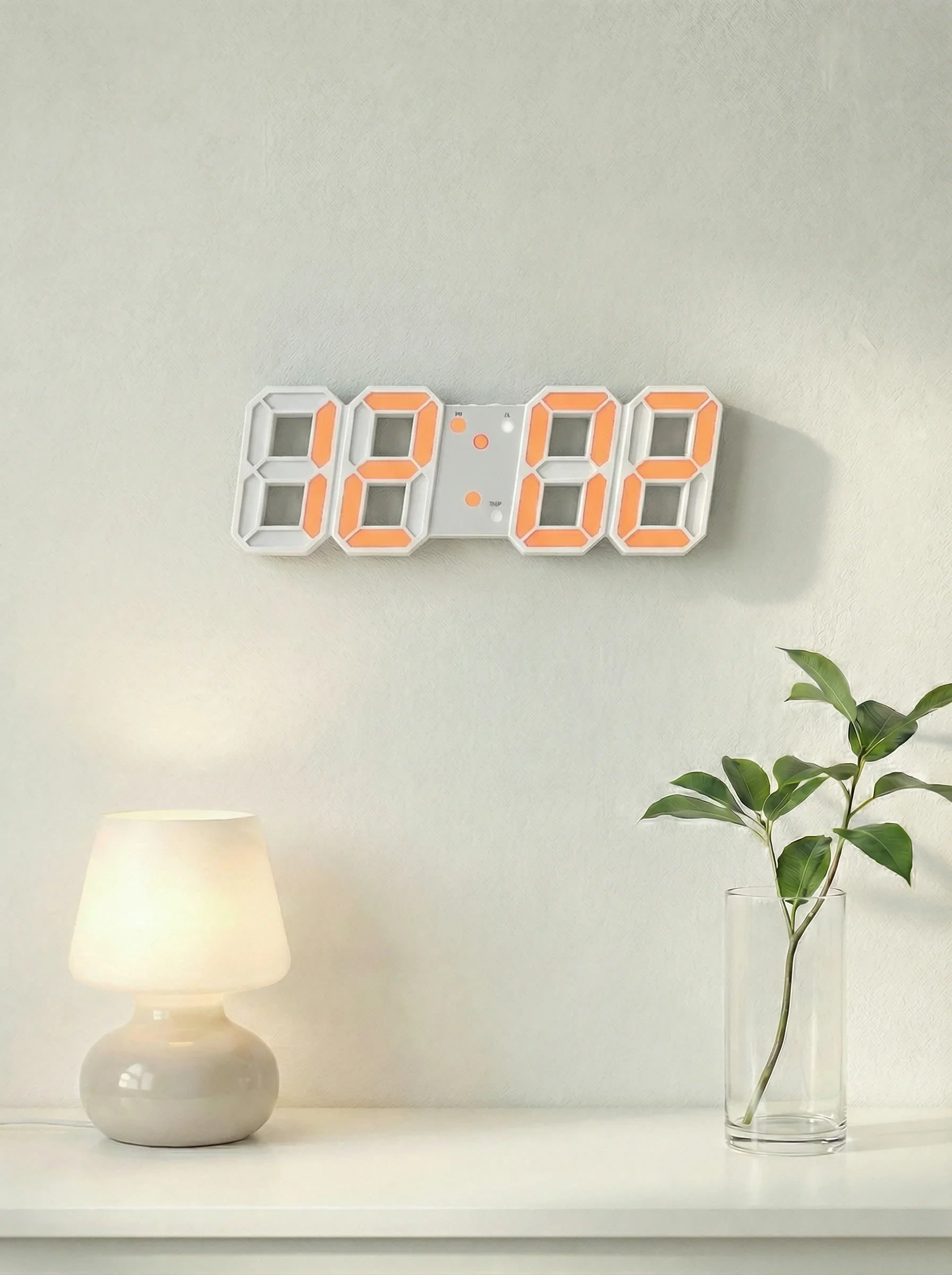 Zegar ścienny LED | Cyfrowy wyświetlacz do domu i biura | Nowoczesny design do sprawdzania czasu | Łatwa czytelność | Idealny do miejsc o słabym oświetleniu