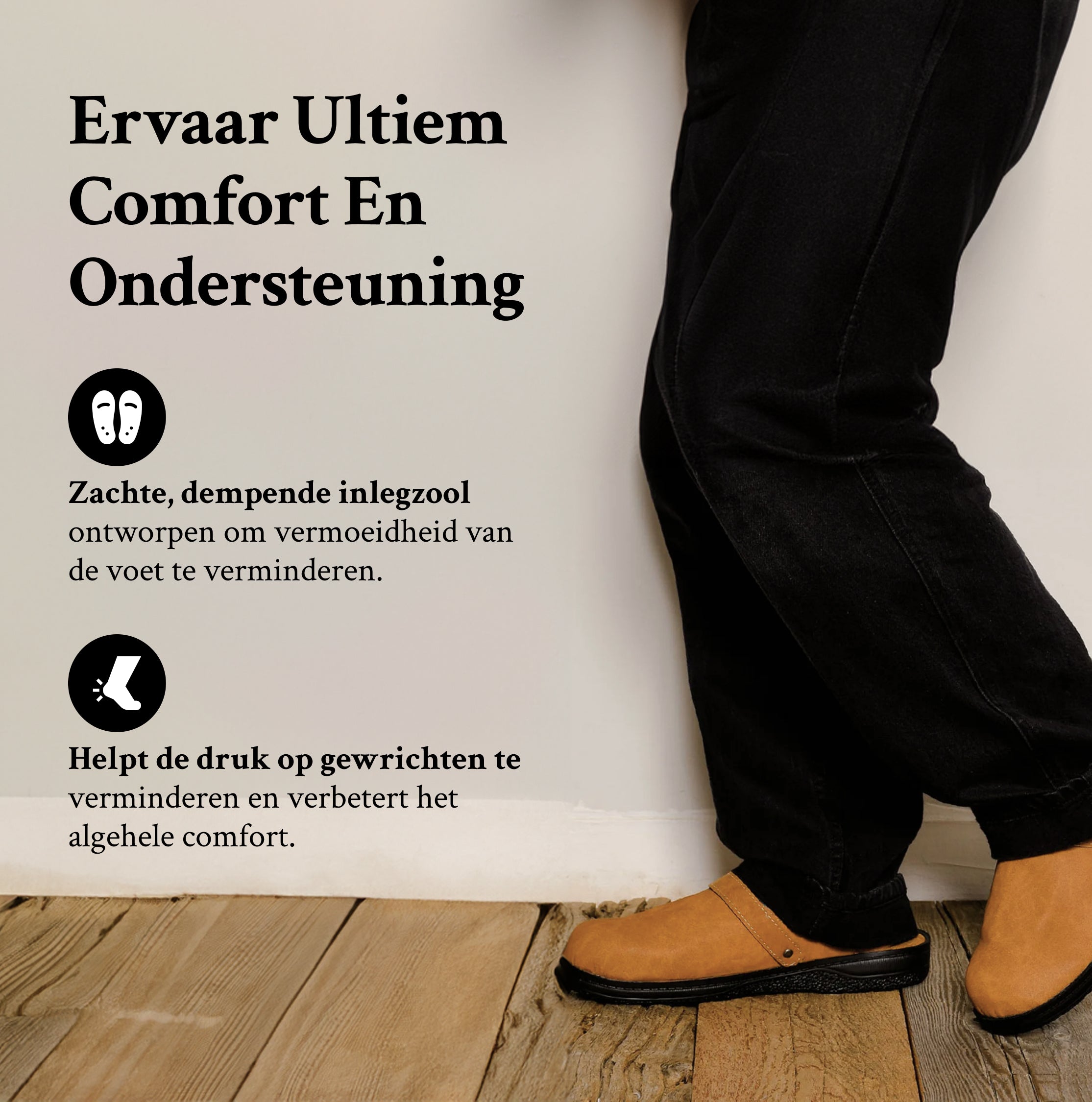 Fritzroy | Anti-Skrid Læder Hjemmesko | Ortopædisk Ergonomisk Design til Mænd | Komfort og Stil