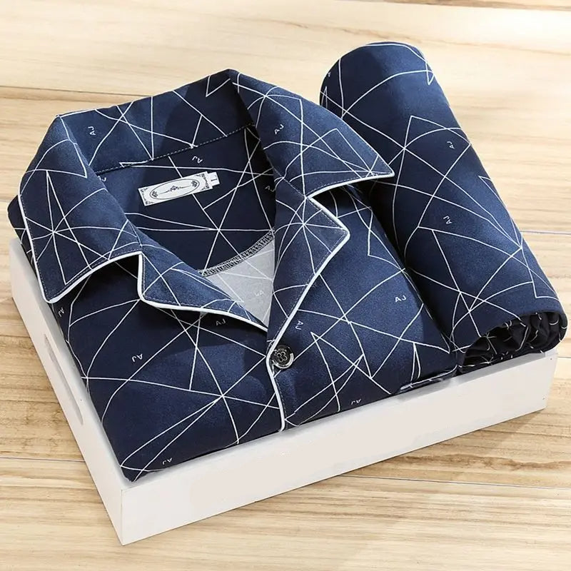 David | Blød Silkeblød Pyjamas til Mænd | Klassisk Skjorte Design | Åndbart og Komfortabelt Stof