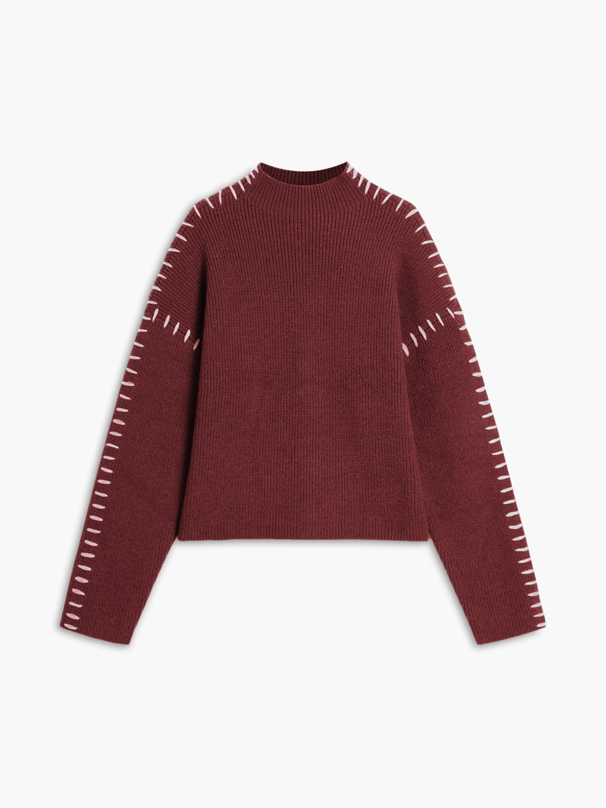 Flyt Fokus | Oversized Mock Neck Striktrøje med Elegant Design til Kvinder | Behagelig Pasform | Varm og Hyggelig til Kolde Dage