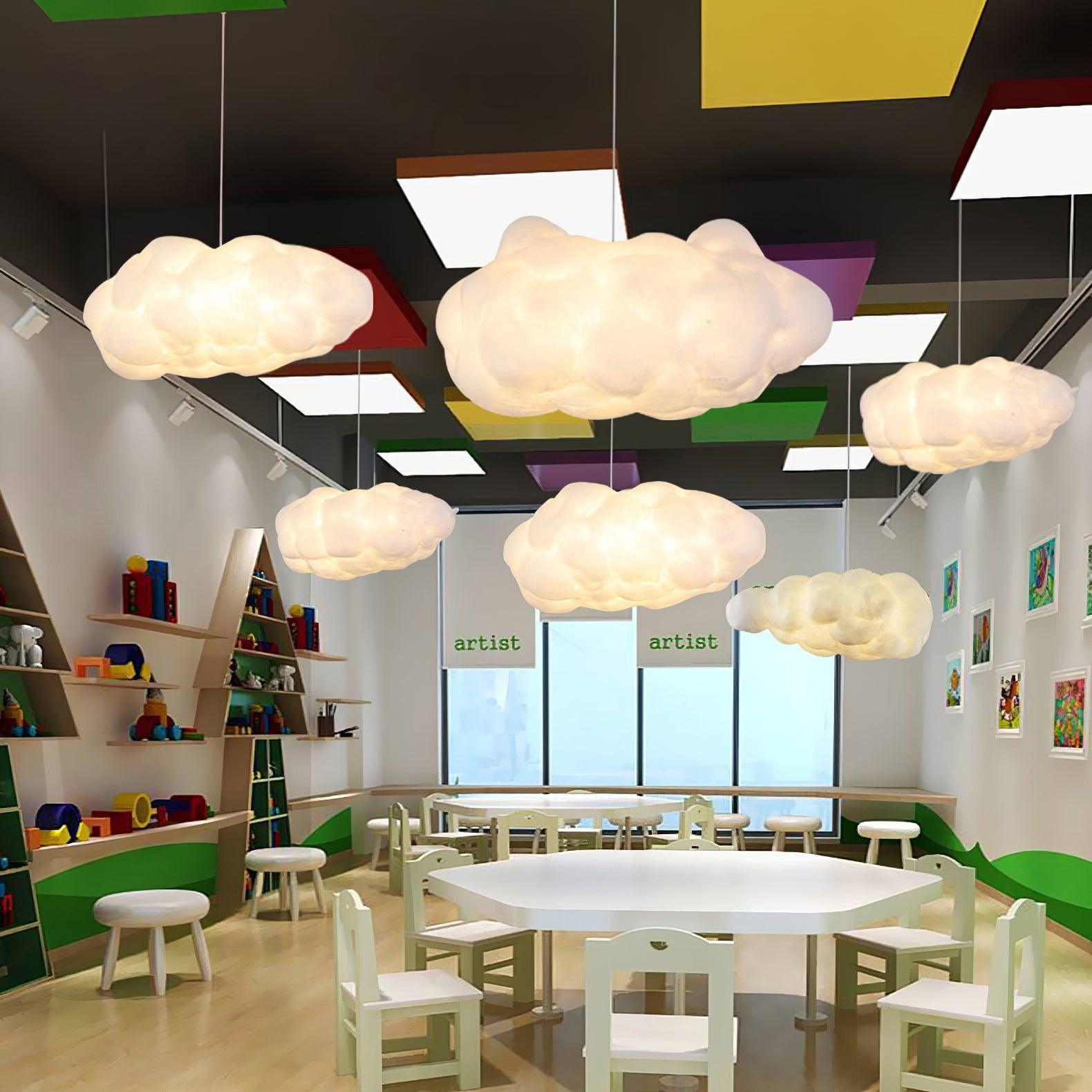 Cloudy Pendel Lampe | Moderne LED Design | Blødt Diffust Lys | Minimalistisk Indretning | UL CE SAA Certificeret | Fastmonteret | Jern Metal Bomuld Materiale | E26 E27 Base | Højspænding 110-240V