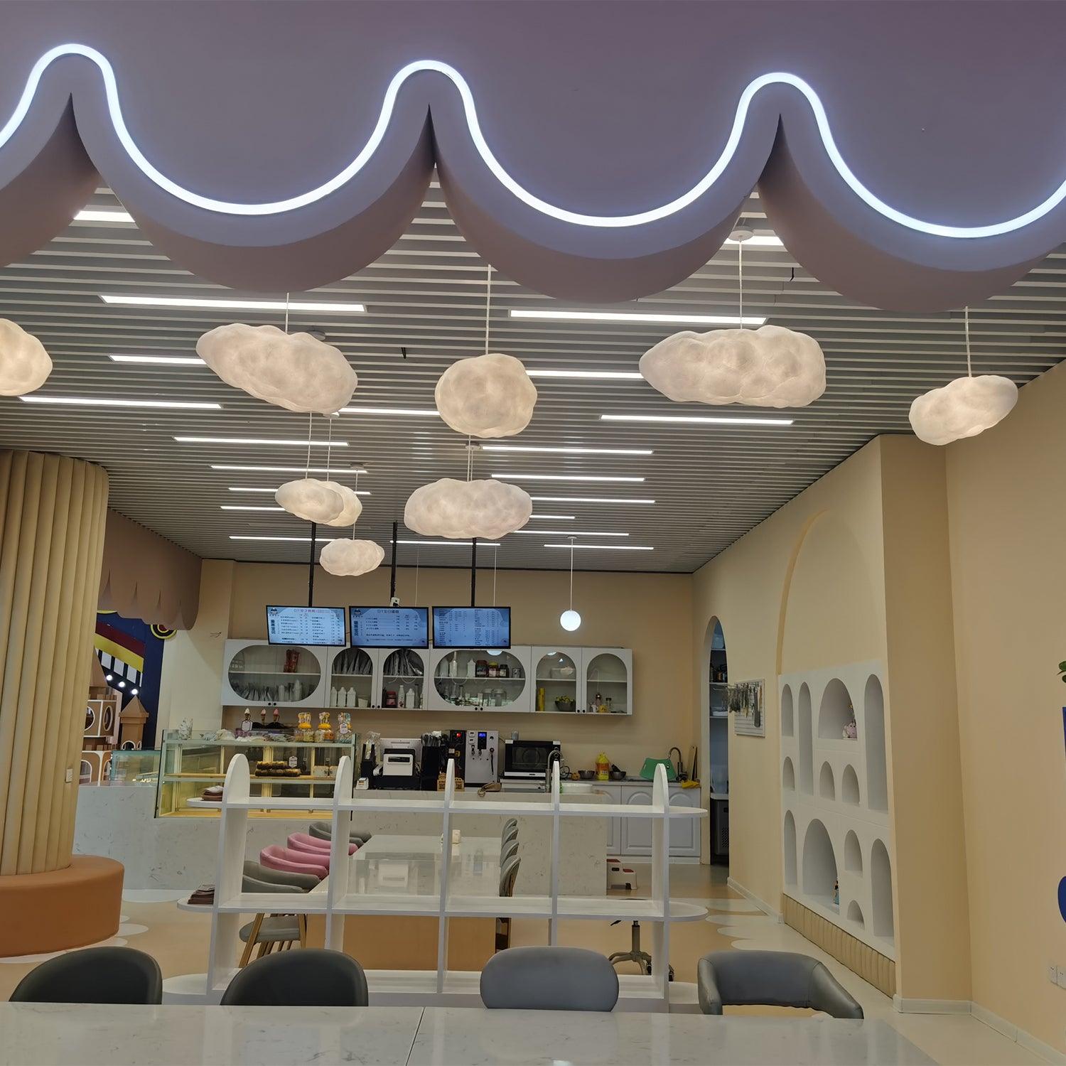 Cloudy Pendel Lampe | Moderne LED Design | Blødt Diffust Lys | Minimalistisk Indretning | UL CE SAA Certificeret | Fastmonteret | Jern Metal Bomuld Materiale | E26 E27 Base | Højspænding 110-240V