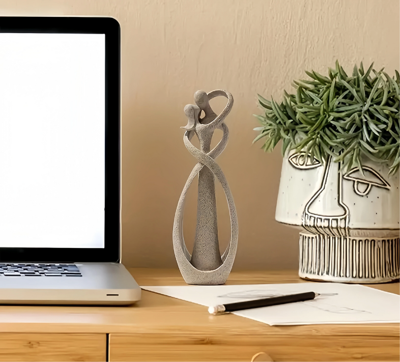 Evig omfavnelse | Abstrakt skulptur i elegant design | Symbol på vedholdende kærlighed | Perfekt gaveidé