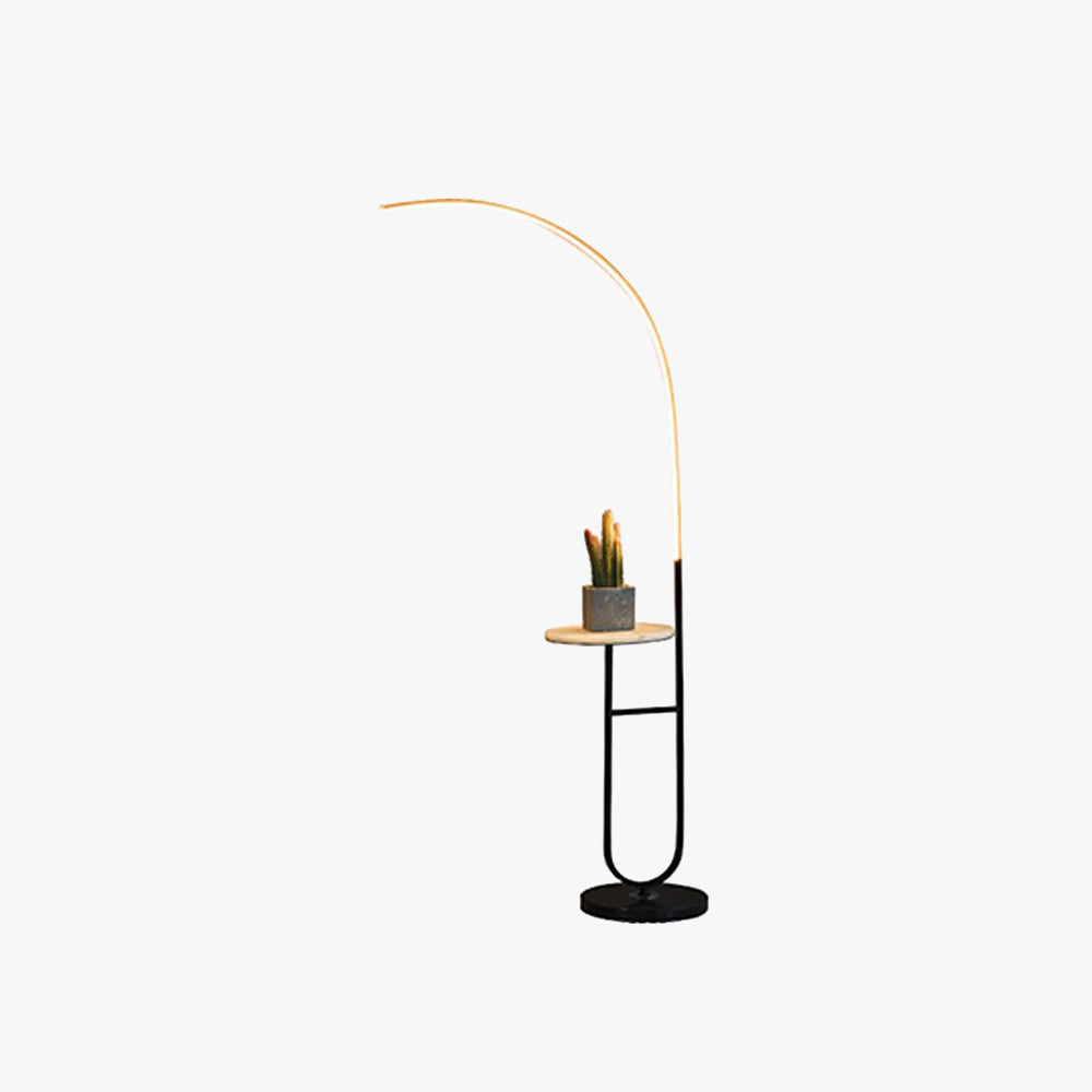 Raventina | Moderne gulvlampe med integreret bordplade | Stilfuldt design | Effektiv belysning | Holdbar konstruktion | Ideel til opholdsrum & soveværelse