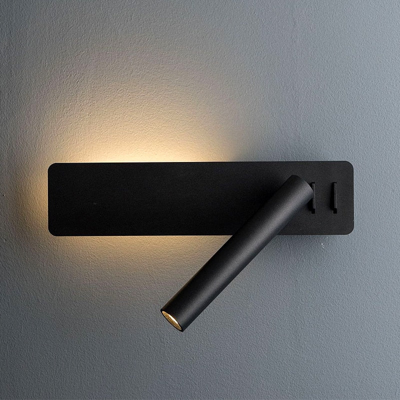 Leselampe mit LED | Schwenkbare Wandleuchte | Modernes, minimalistisches Design | Nox | Verstellbarer Lichtwinkel | Skandinavischer Stil | Energiesparend