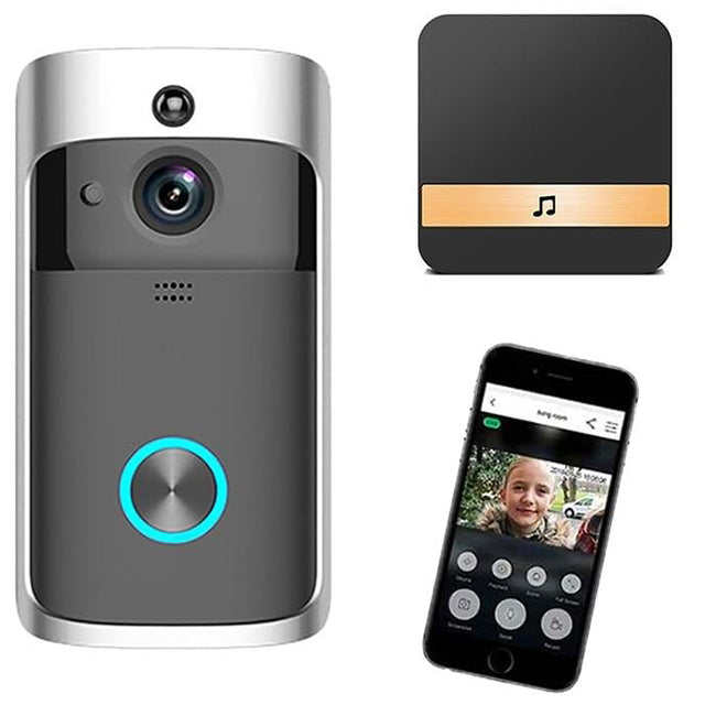 Trådløs Videodørklokke WiFi | HD Kamera | Nattesyn | Bevægelssensor | To-vejs Lyd | XSHCam App | Lokal Lagering | Vejrbestandig | 720p Video | 166° Vidvinkel | Batteri 18650 | Smartphone Notifikationer