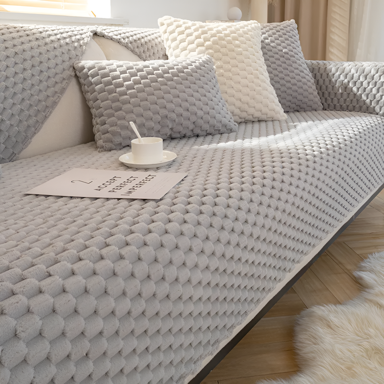 Blødt Sofaovertræk | CozyCover | 100% Polyester | Maskinvaskbar | Slidstærk og Komfortabel Beskyttelse | Passer til Forskellige Sofaer