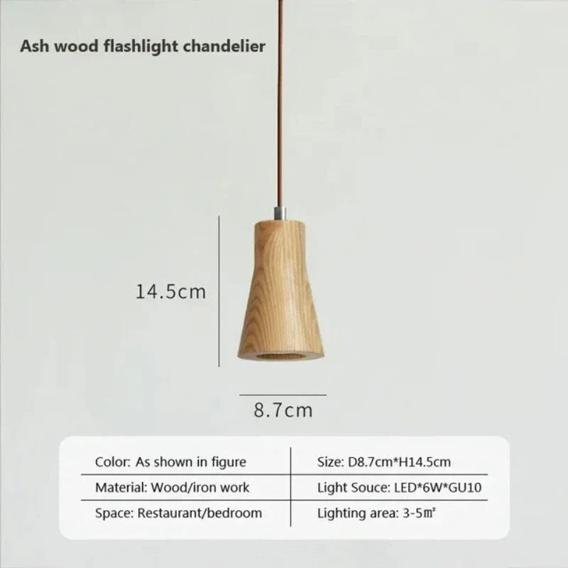 NordicGlow | Hængelampe af Skandinavisk Træ | Minimalistisk Design | Varme Trætoner | Bæredygtig Kvalitet | Loftsbelysning til Modern Interiør | Ideel til Stue og Kontor | D16cm x H8cm | 90-260V