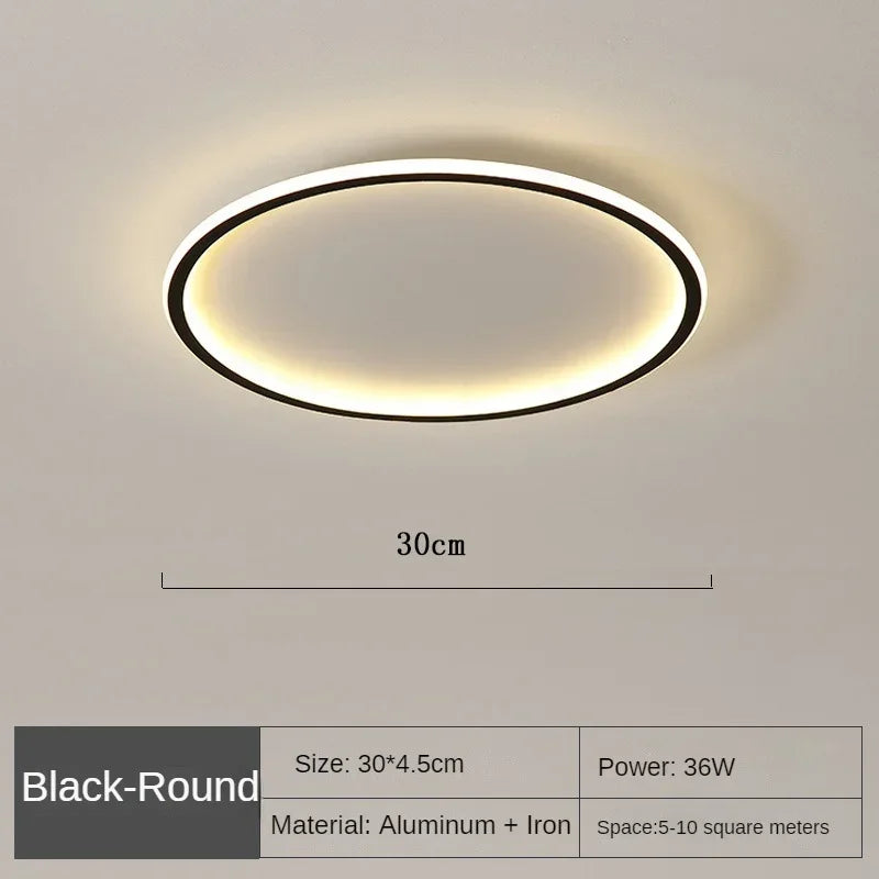 Luminoir Loftslampe | LED | Skandinavisk Design | Rund | 40 cm | Metal og Glas | Moderne | Energibesparende | Stilfuld Belysning | Ideel til Stue | Spisestue | Soveværelse | Nordisk Atmosfære