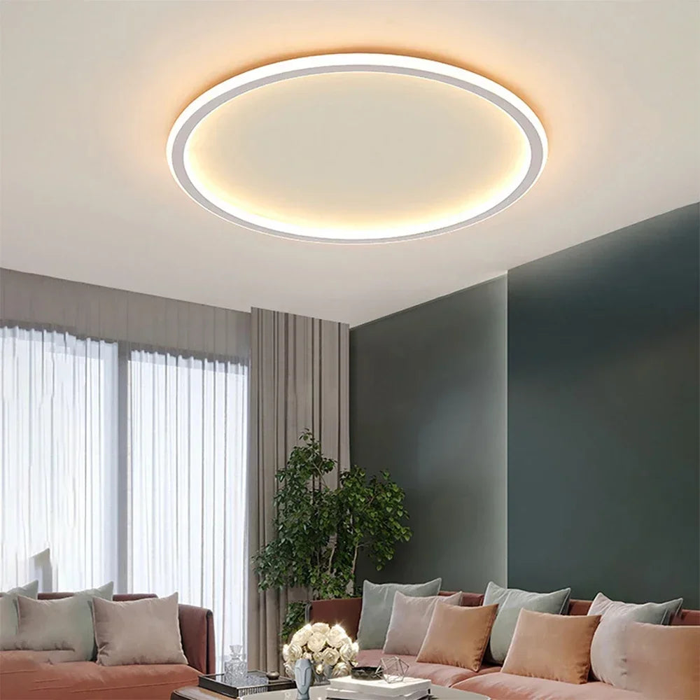 Luminoir Loftslampe | LED | Skandinavisk Design | Rund | 40 cm | Metal og Glas | Moderne | Energibesparende | Stilfuld Belysning | Ideel til Stue | Spisestue | Soveværelse | Nordisk Atmosfære