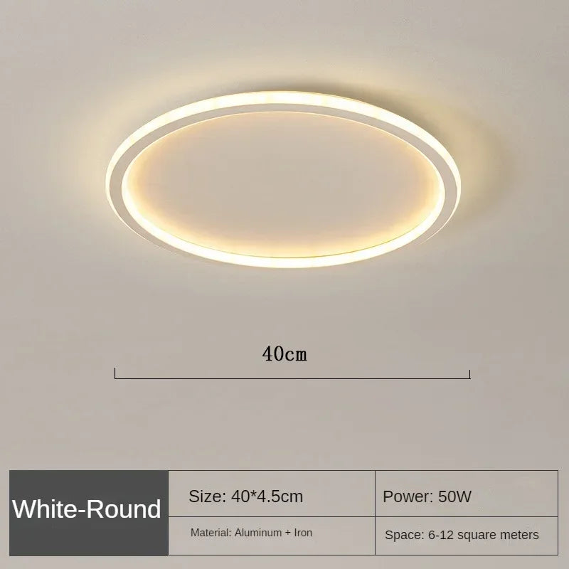 Luminoir Loftslampe | LED | Skandinavisk Design | Rund | 40 cm | Metal og Glas | Moderne | Energibesparende | Stilfuld Belysning | Ideel til Stue | Spisestue | Soveværelse | Nordisk Atmosfære
